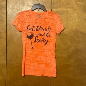 Halloween Wine Eat Drink and be Scary T-shirt large